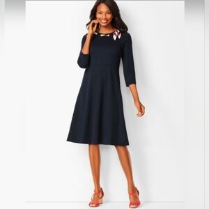 ❤️ NWOT! TALBOTS DRESS - NAUTICAL FIT & FLARE PONTE KNIT, 6P (28 PETITE)